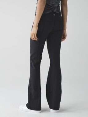 Lululemon Groove Pant Full-On Luon Flare Yoga Leggings High Rise Black Size 12